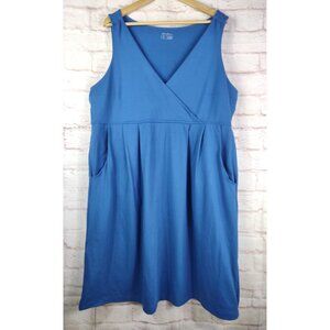 Eddie Bauer Women XXL Tall Plus Size Sleeveless Knit Dress Pockets Outdoor Wear
